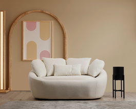 Atelier Del Sofa Midye - Love Seat Sofá de 2 plazas Crema